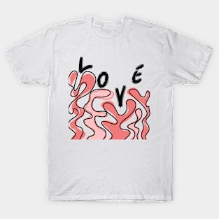 the pink  love T-Shirt